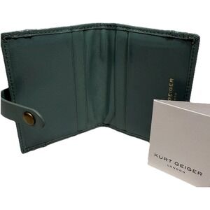 Kurt Geiger Wallet Leather Card Holder Mid Blue London NWT